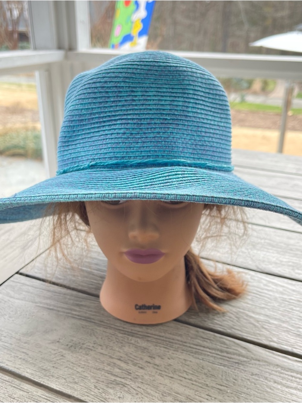 Sand & Sun Santa Monica Classic Teal & Lavender Wide-Brim Sun Hat - Picture 2 of 6